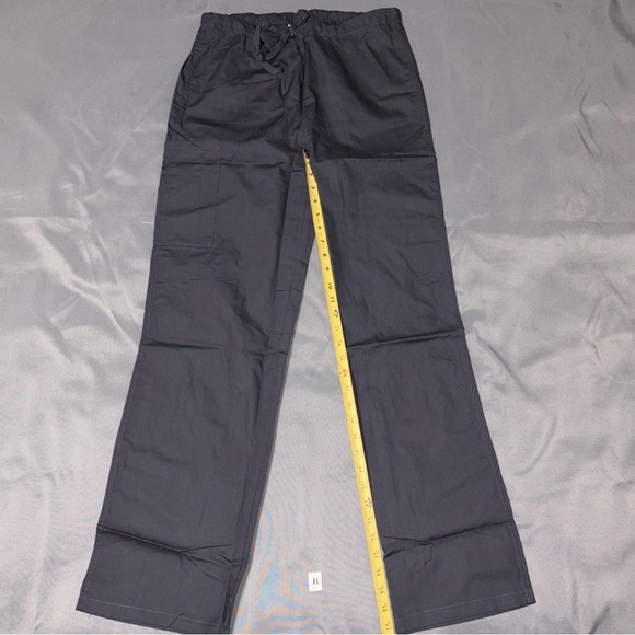 AllHeart Size Small-P Unisex Drawstring Scrub Pants Straight Leg Gray - Picture 7 of 8